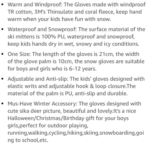 Mittens Winter Snow Glove waterproof mitten Warm Fleece - Picture 3 of 6